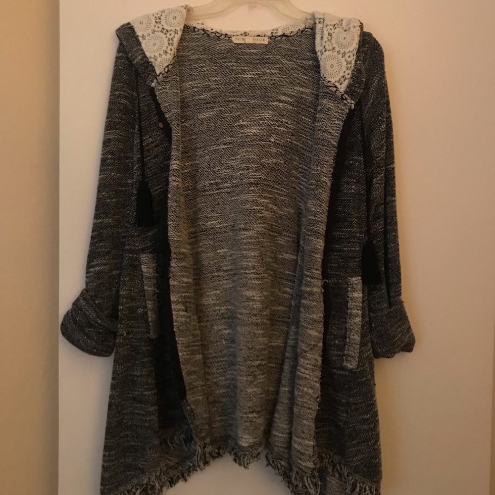 Grey hooded jacket